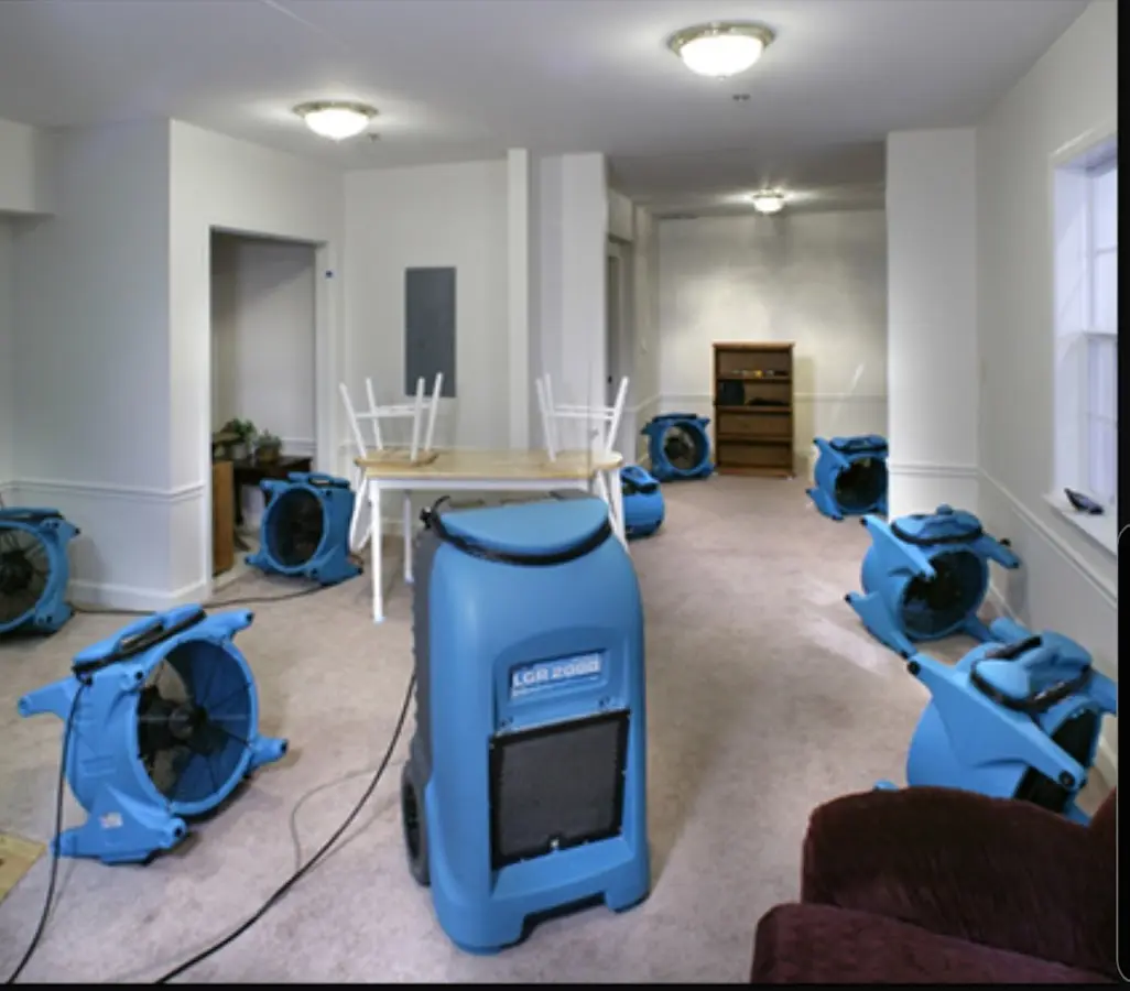 Air movers and dehumidifier setup for Water Extraction & Removal in Coral Hills