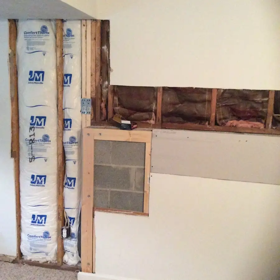 Wall insulation replacement during Basement Flood Cleanup in Coral Hills